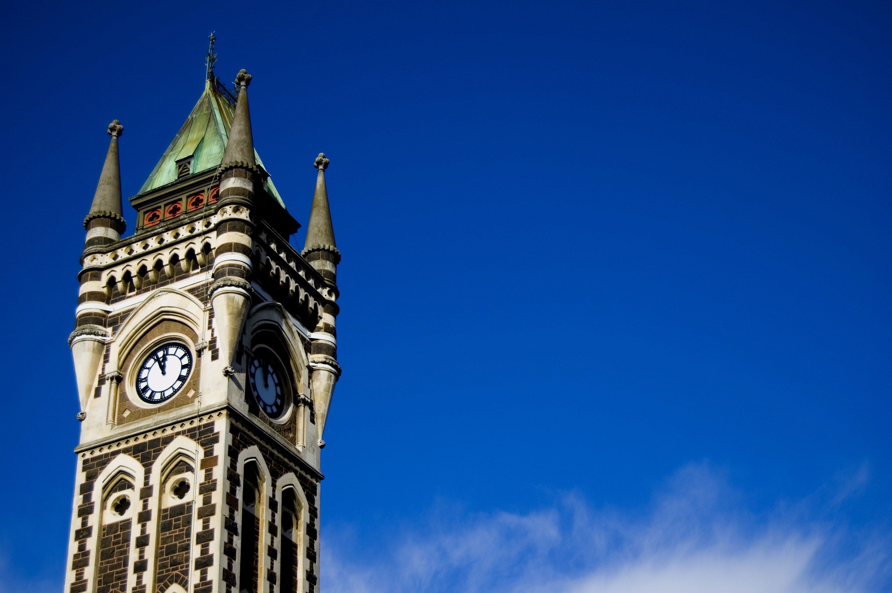 Dunedin, New Zealand's University of Otago Clocktower, an example of Gothic Revival Architecture