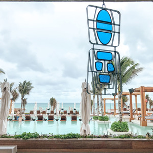 A view of a glass sculpture at the Grand Mayan's luxury club on the beach near Playa del Carmen, Mexico, in the Yucatan Peninsula